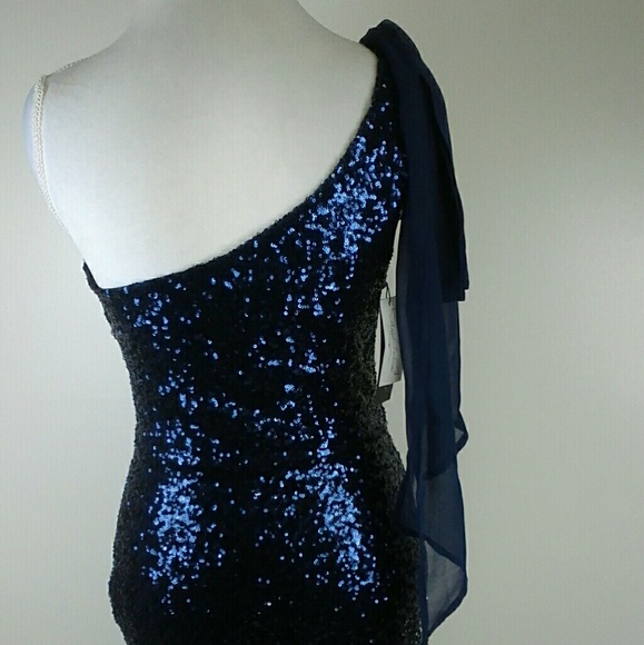 NWT Angel Fashions One Shoulder Sequin Prom Dress - Picture 6 of 8